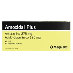Amoxidal Plus Antibiótico (875 mg/125 mg) Comprimidos Recubiertos