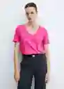 Camiseta Chalapi Fucsia Talla L Mujer Mango