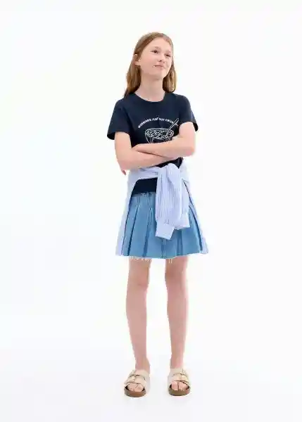 Camiseta Cereal Navy Talla 10 Niñas Mango