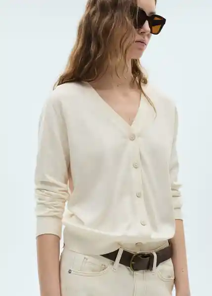 Cárdigan Luka Crudo Talla XS  Mujer Mango