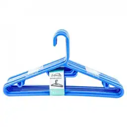 Contiene de Diez Ganchos Para Prendas. Elaborados en Plástico. Color Azul. Resistente. Diseñado Para Todo Tipo de Ropa. Tiene Barra Para Blusas. Sku 7707225572888