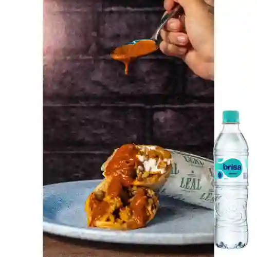 Combo Burrito de Pollo Pastor + Brisa Sin Gas 600ML
