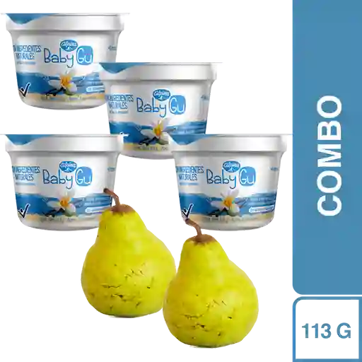 Combo Baby gu Yogurt Entero Sin Dulce Vainilla + Pera Verde