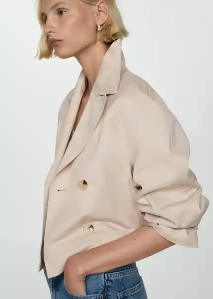 Saco Trench Lipa Beige Talla M Mujer Mango