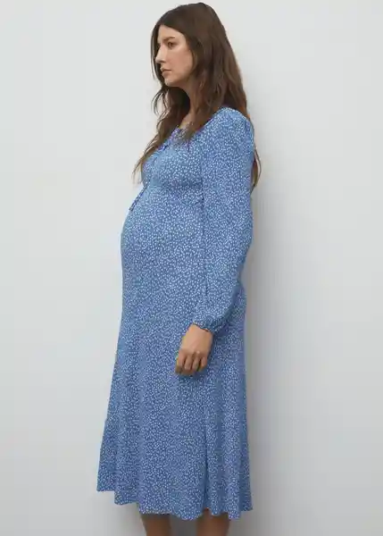 Vestido Pomelom Azul Talla L Mujer Mango