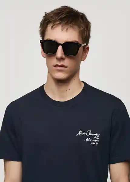 Camiseta Vasen Navy Talla XL Hombre Mango