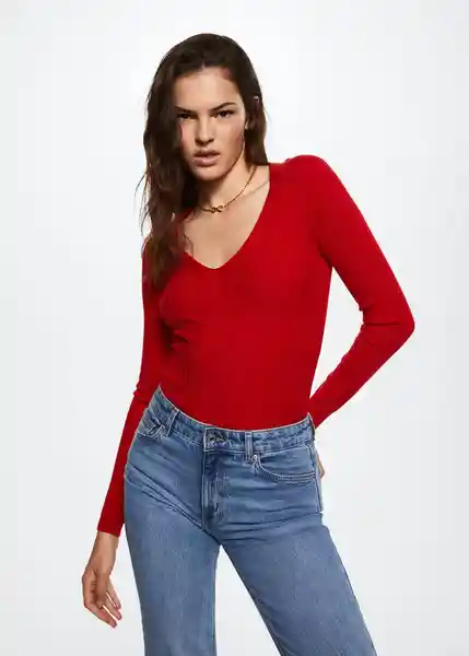 Jersey Goleta Rojo Talla S Mujer Mango