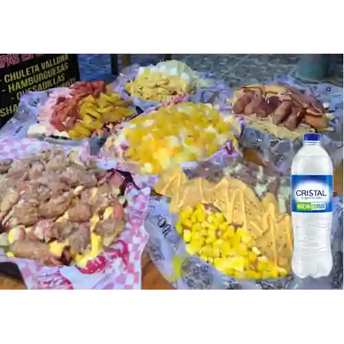 Salchipapa persona+agua cristals/gas500m