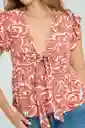 Blusa Samantha Color Rojo Carnauba Talla M Ragged