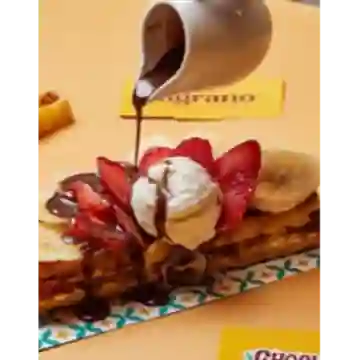 Waffle de Nutella y Helado