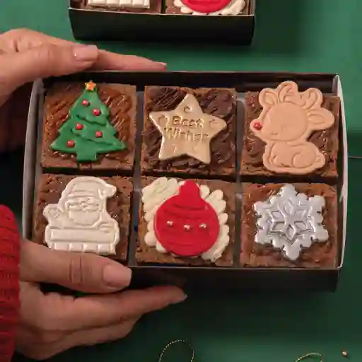 Caja brownie navideños x 6 und