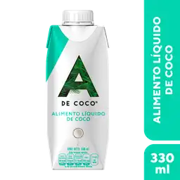 A De Coco Alimento Líquido de Coco Original sin Azúcar 