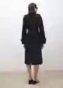 Abrigo Trench Eiffel Negro Talla XS Mujer Mango
