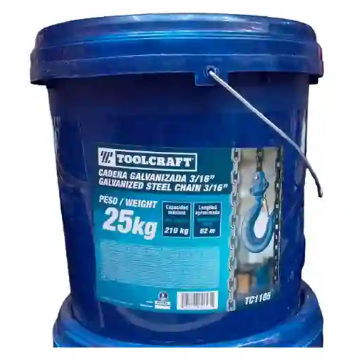 Toolcraft Cadena Sólida Pulida 3/16 x 1 m