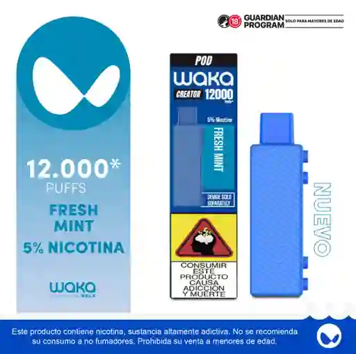 Waka Vapeador Creator Pod Menta 5% 12K