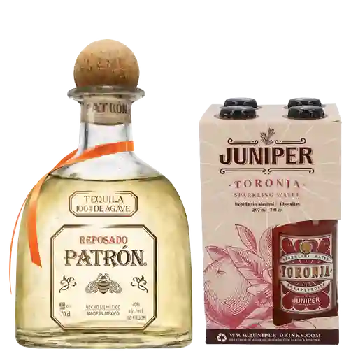 Combo Tequila Patron Reposado + Juniper Bebida con Gas Toronja