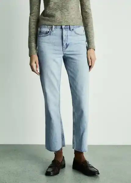 Jean Blanca Tejano Medio Talla 34 Mujer Mango