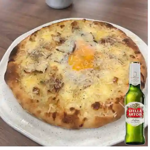 Combo Pizza Carbonara Personal + Stella Artois 335 ml