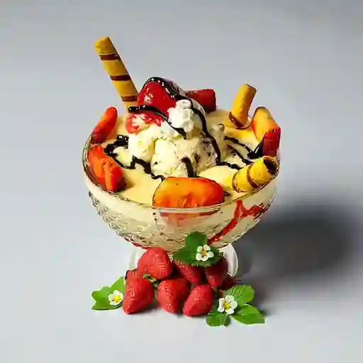 Fresas con Crema y Helado - Grande