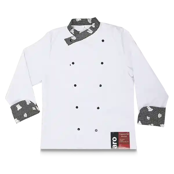 Aro Chef Chaqueta En Tela Gabardina Con Broches Talla M