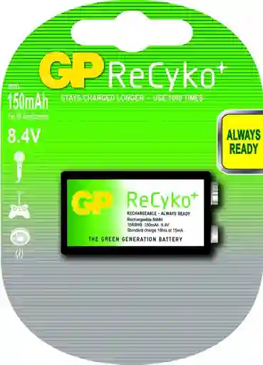 Gp Pila Batería Recargable Tipo 9V 150 Mah