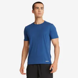 Camiseta Running Transpirable Hombre 100 Azul Talla S Decathlon