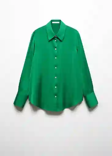 Camisa Ideale Verde Talla M Mujer Mango