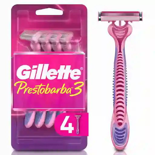 GILLETTE Prestobarba 3 Cuchilla de Afeitar Mujer Máquina de Afeitar Corporal con Aceites Botanicos 4 Uds