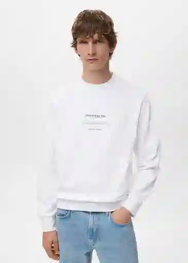 Buzo Sudadera Tokio Blanco Talla M Hombre Mango