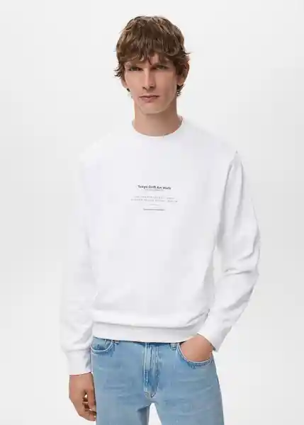 Buzo Sudadera Tokio Blanco Talla M Hombre Mango