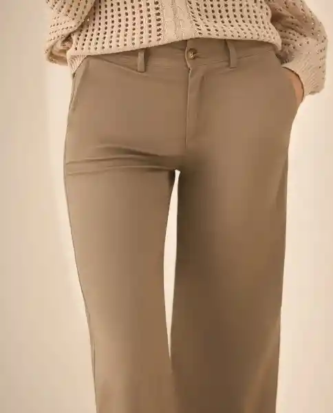 Pantalón Beige Taupe Medio Talla 8 633G013 Esprit
