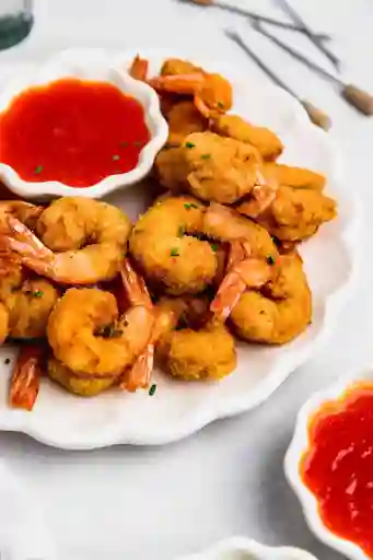 Camarones Encostrados en Pork