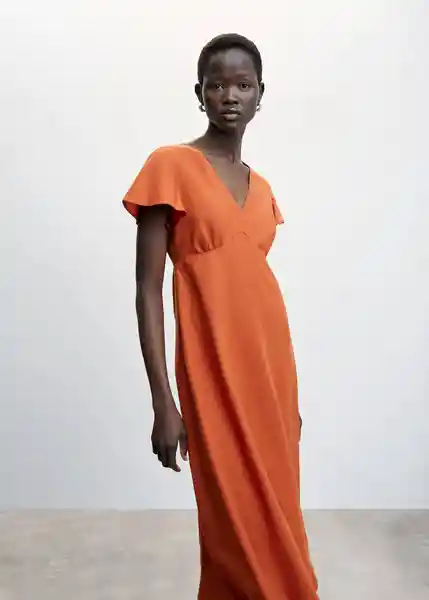 Vestido Mogambo-H Naranja Talla L Mujer Mango