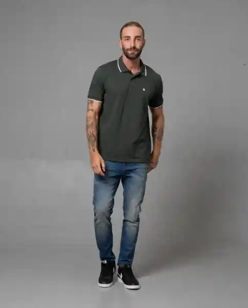 Camiseta Polo Hombre Verde L 190G101_VER195411 Rifle