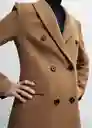 Abrigo Lipstick Camel Talla 27 Mujer Mango