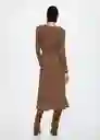 Vestido Linus3 Marron Talla L Mujer Mango