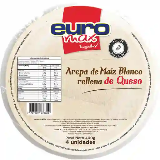 Euromax Arepa Maíz Rellena de Queso