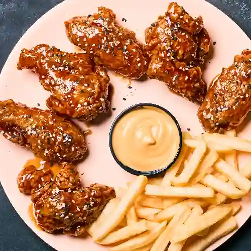 Alitas X6 + Gaseosa 400ml + Papas