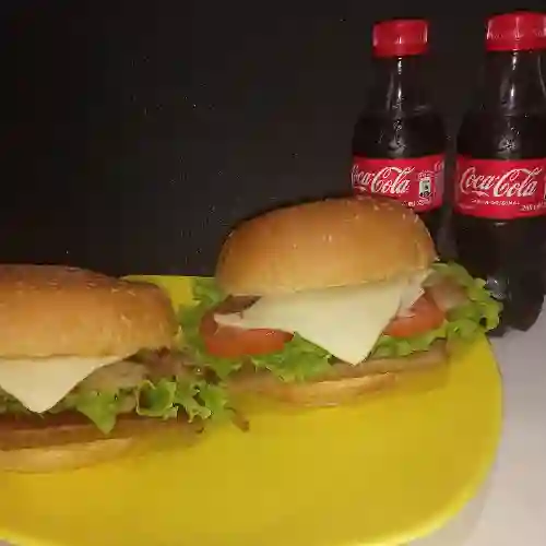 Combo #2 Dos Hamburguesas, Dos Gaseosas 250ml