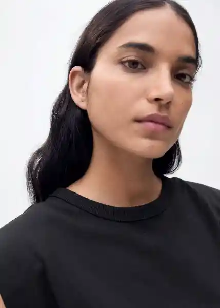 Camiseta Viri Negro Talla 18 Mujer Mango