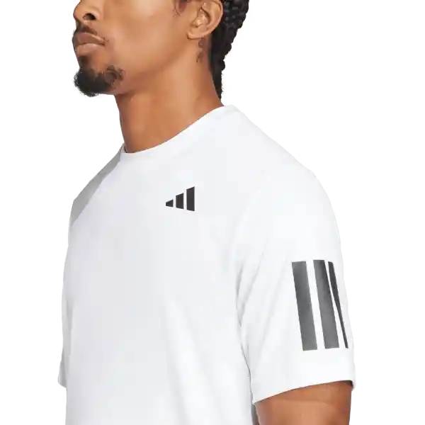 Adidas Camiseta Tenis Manga Corta Club 3Str Hombre Blanco L