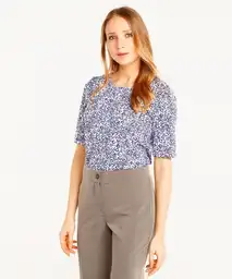 Camiseta Manga 3/4 Cuello Redondo Estampada