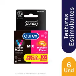 Durex Condón Mix Climax Mutuo y Máximo Placer