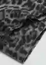 Bufanda Leoparda Gris Medio Vigore Talla 99 Mujer Mango