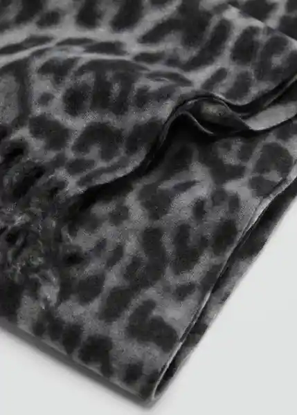 Bufanda Leoparda Gris Medio Vigore Talla 99 Mujer Mango