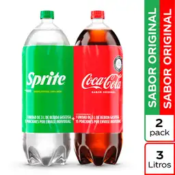 Coca-Cola Gaseosa Sabor Original 3L + Sprite Sabor Original 3 L