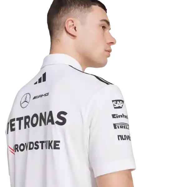 Adidas Camiseta Polo F1 Mercedes Lifestyle Hombre Blanco Talla L