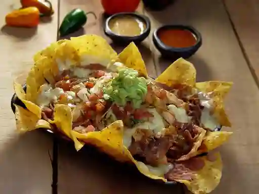Nachos de pollo asado