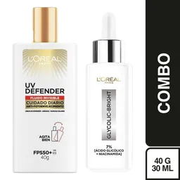 Combo L'Oréal Paris Sérum Ácido Glicólico + Protector Solar Uv