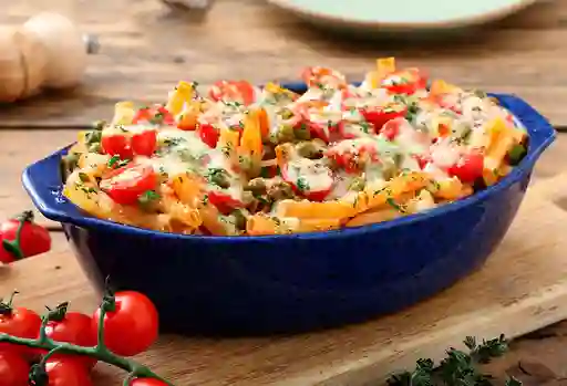 Pasta de pesto con pollo